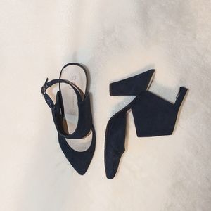 BC Footwear Heel Navy Suede